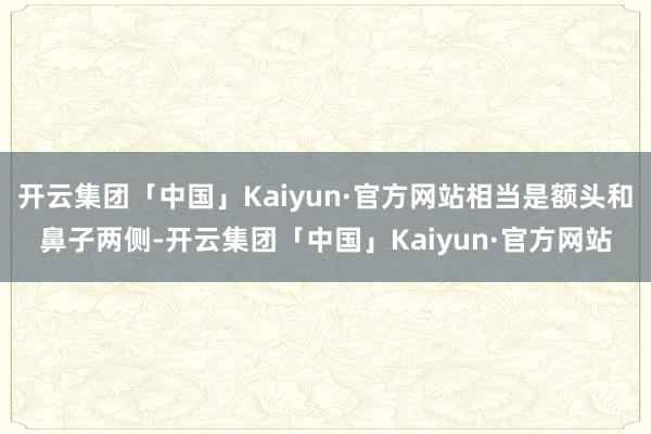 开云集团「中国」Kaiyun·官方网站相当是额头和鼻子两侧-开云集团「中国」Kaiyun·官方网站